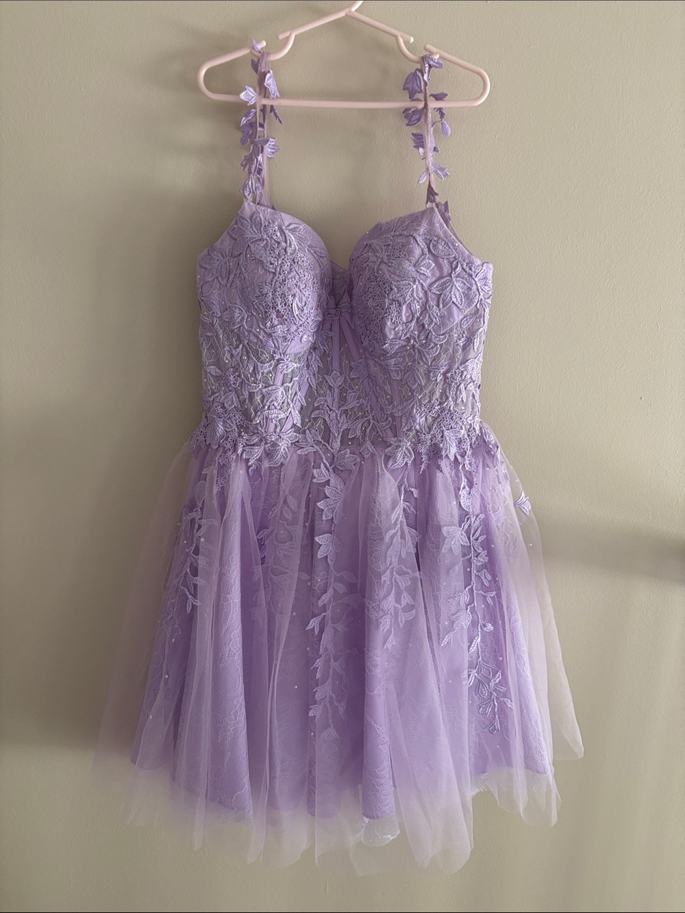 Stacees Leaf Lace Purple Corset - Picture 2 of 4